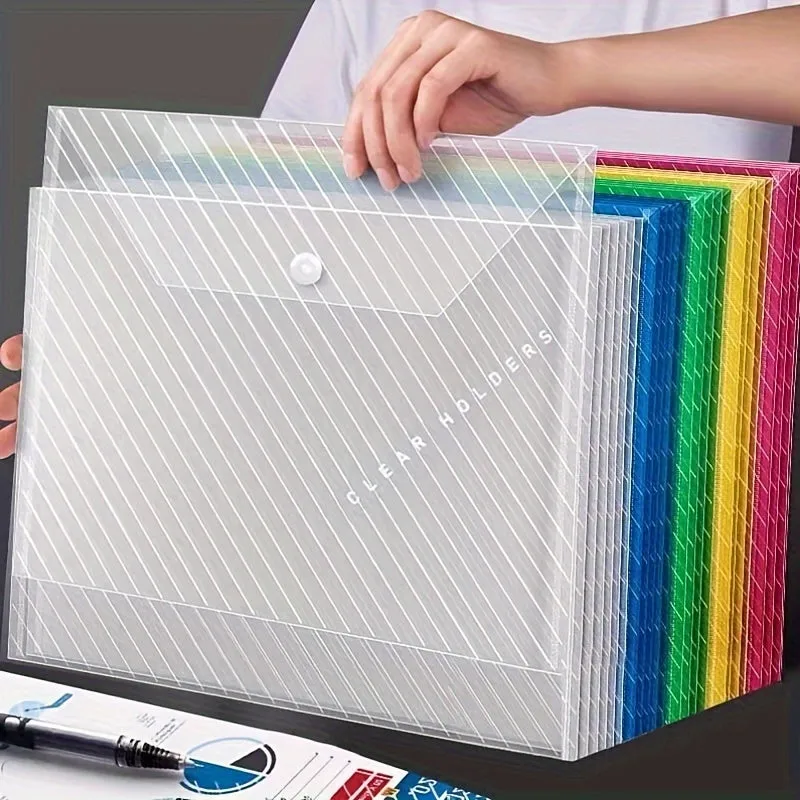 10 Transparent A4 Document Bags for Organized Office Storage