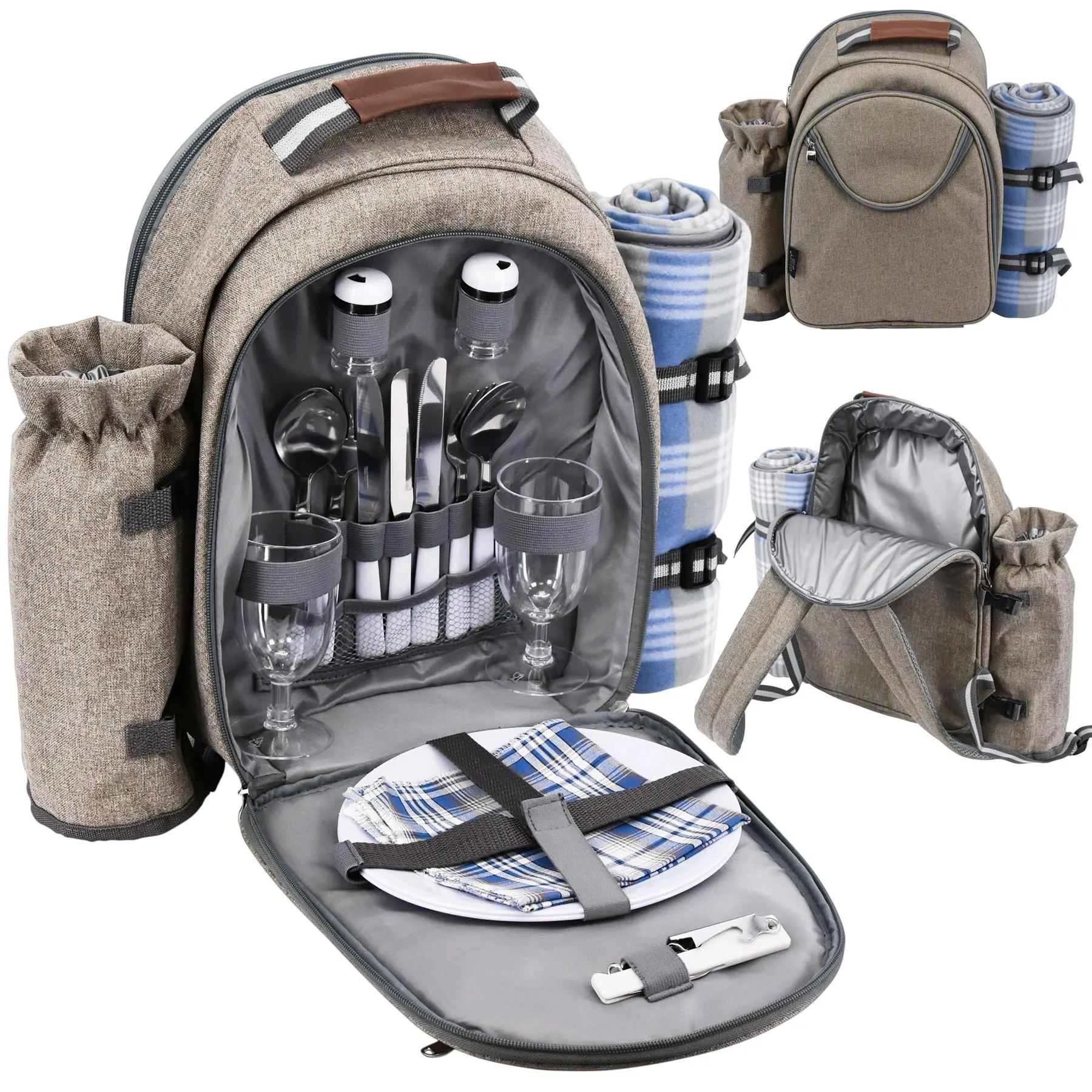 2 Person Picnic Cooler Backpack with Blanket