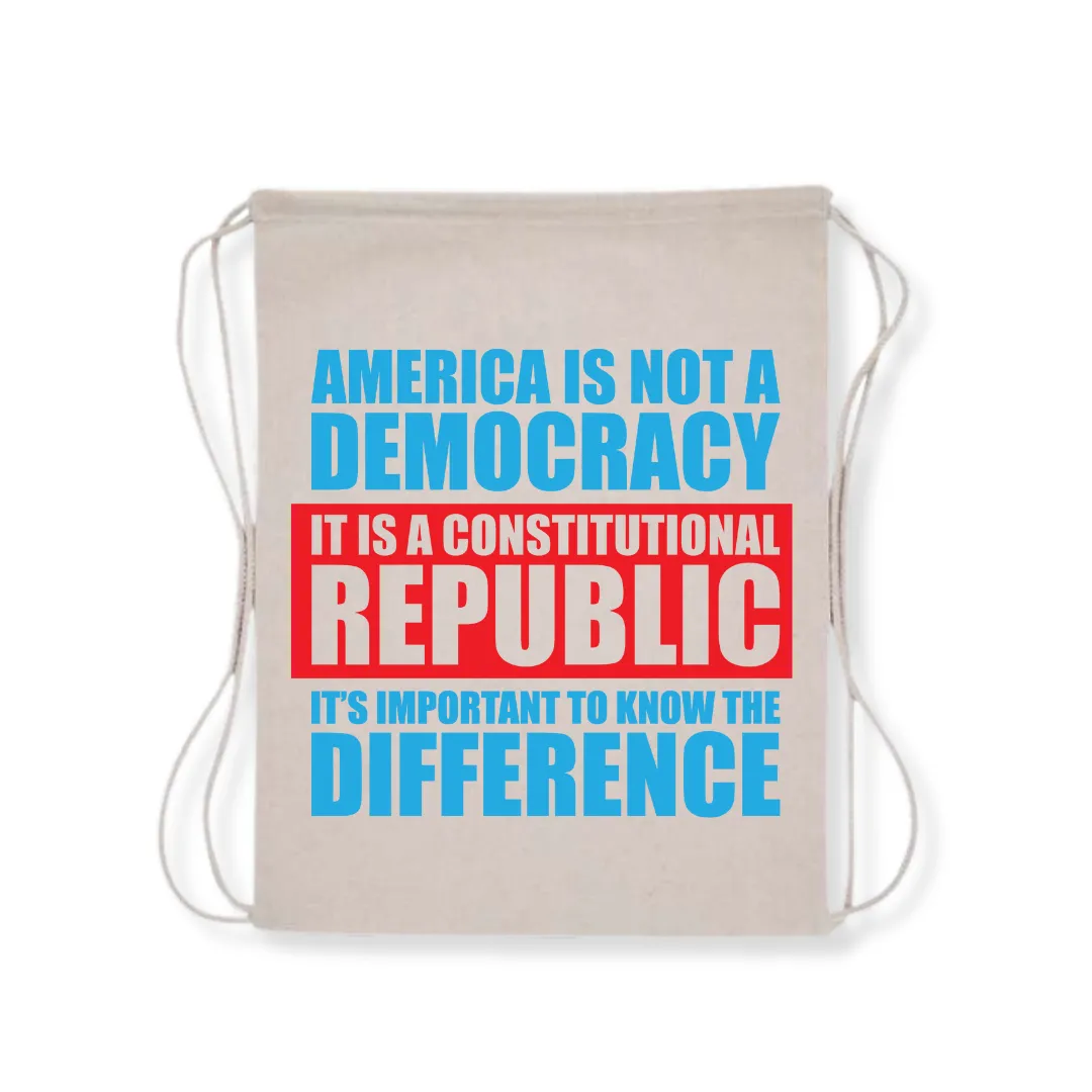 America is Not a Democracy Drawstring Bag (3 Colors)