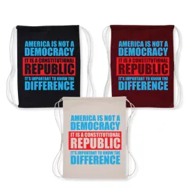 America is Not a Democracy Drawstring Bag (3 Colors)