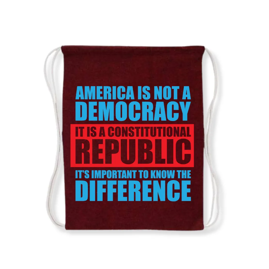 America is Not a Democracy Drawstring Bag (3 Colors)