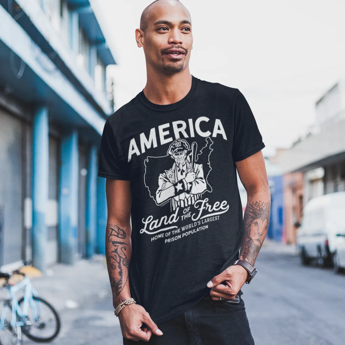 America Land of the Free Home of the World's Largest Prison Population T-Shirt