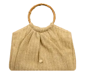 Andros Tote Bamboo Raffia Straw Bag