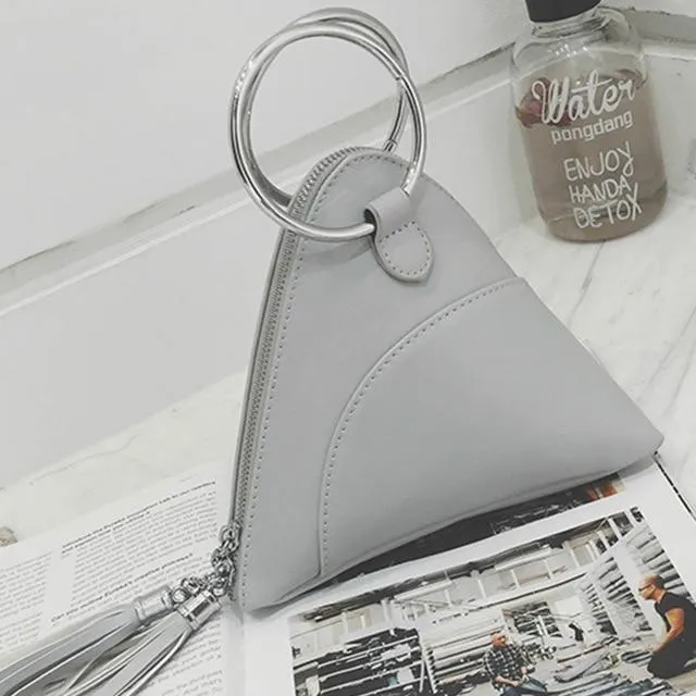 Bag 2018 dumplings package women's handbag mini tassel bag triangle women messenger bags PU