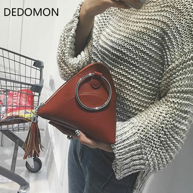 Bag 2018 dumplings package women's handbag mini tassel bag triangle women messenger bags PU