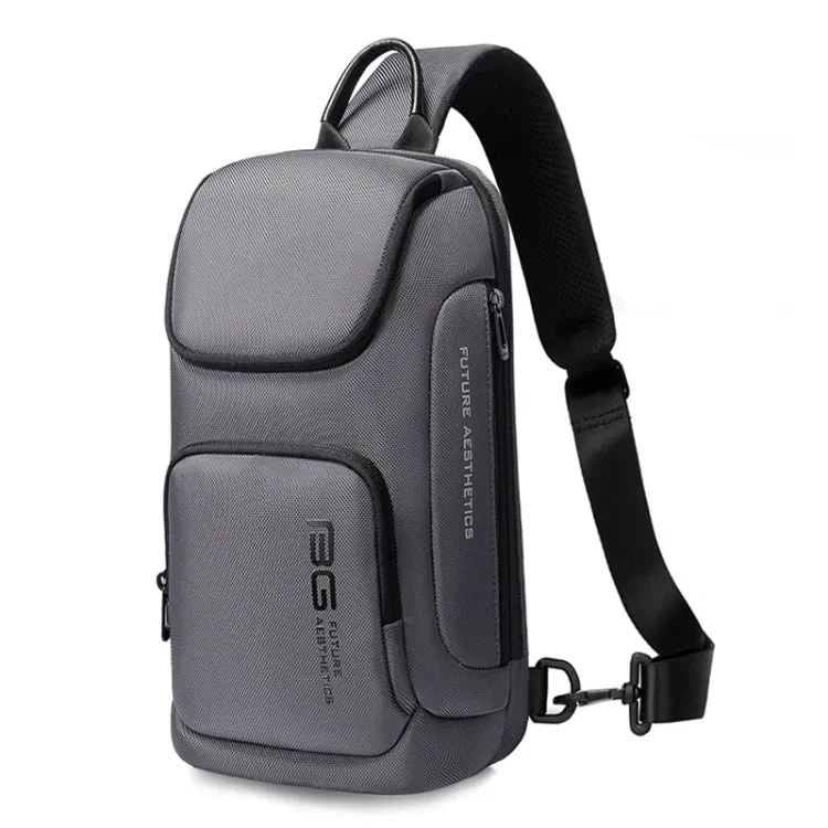 Bange BG-7565 Men Oxford Cloth Waterproof Anti-theft Crossbody Chest Bag, Size: 34 x 17.5 x 11cm(Grey)