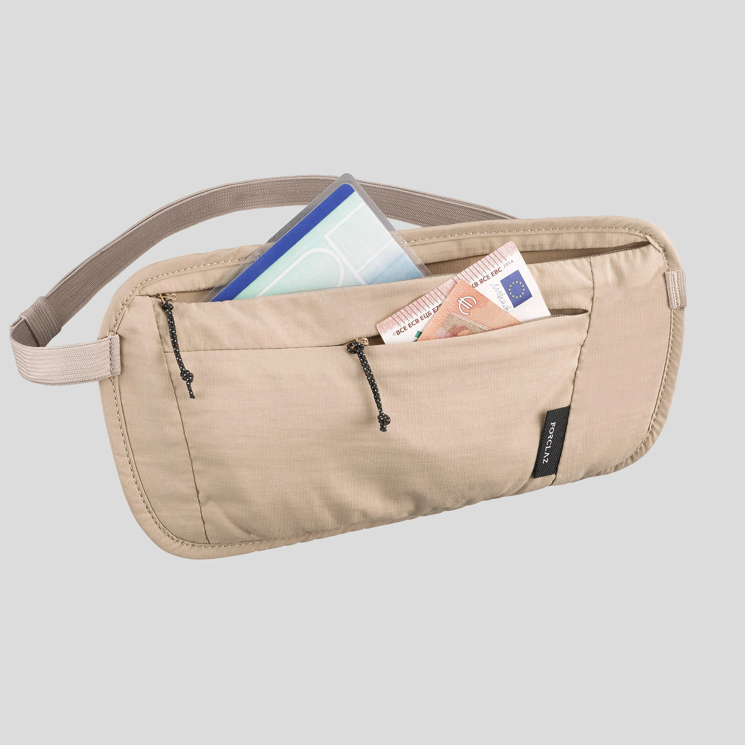 Belt bag Forclaz Travel Discreet RFID, beige