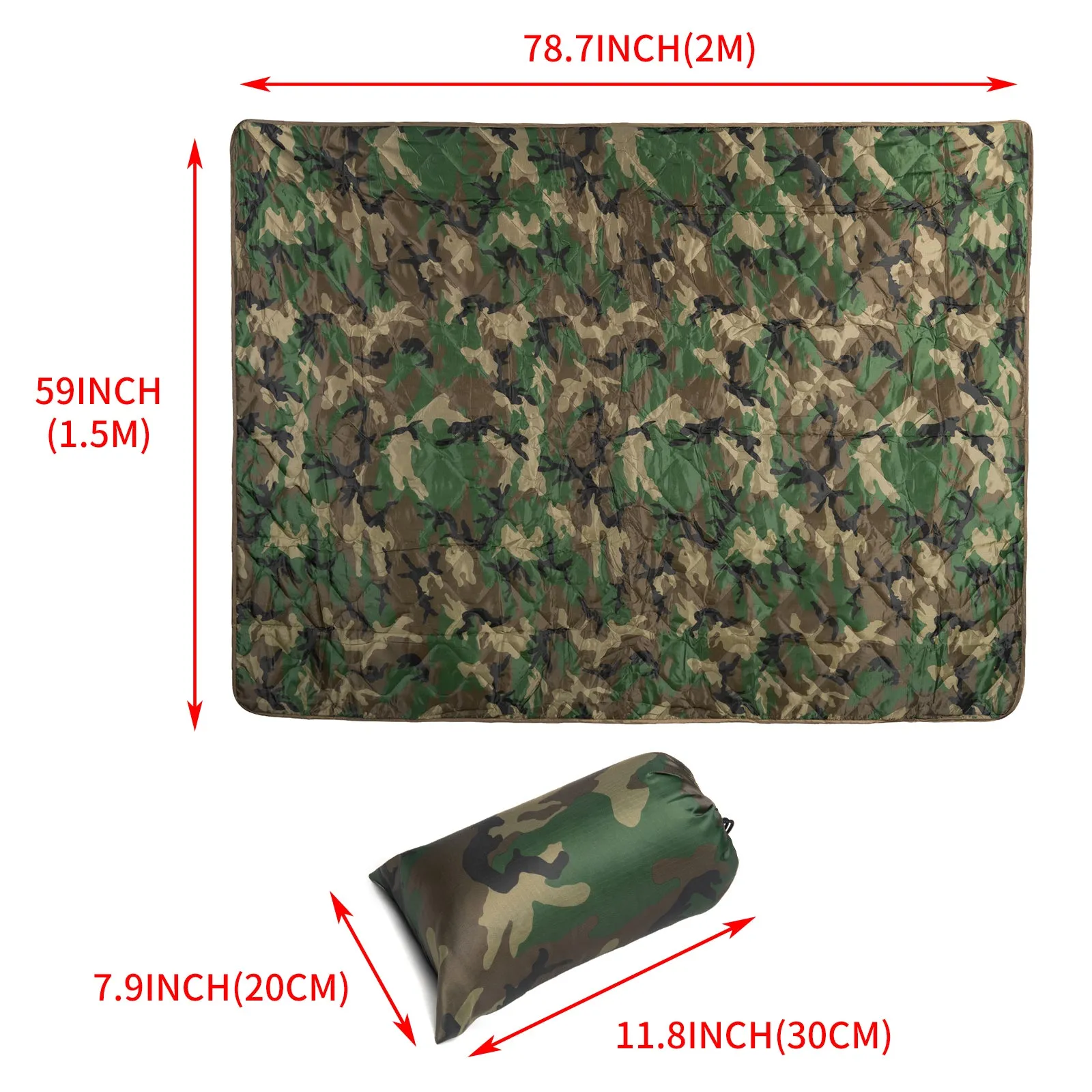 Camouflage Camping Quilt Portable Camp Accessories Picnic Thermal Blanket Ultralight Travel Sleeping Mattress Tourist Mat