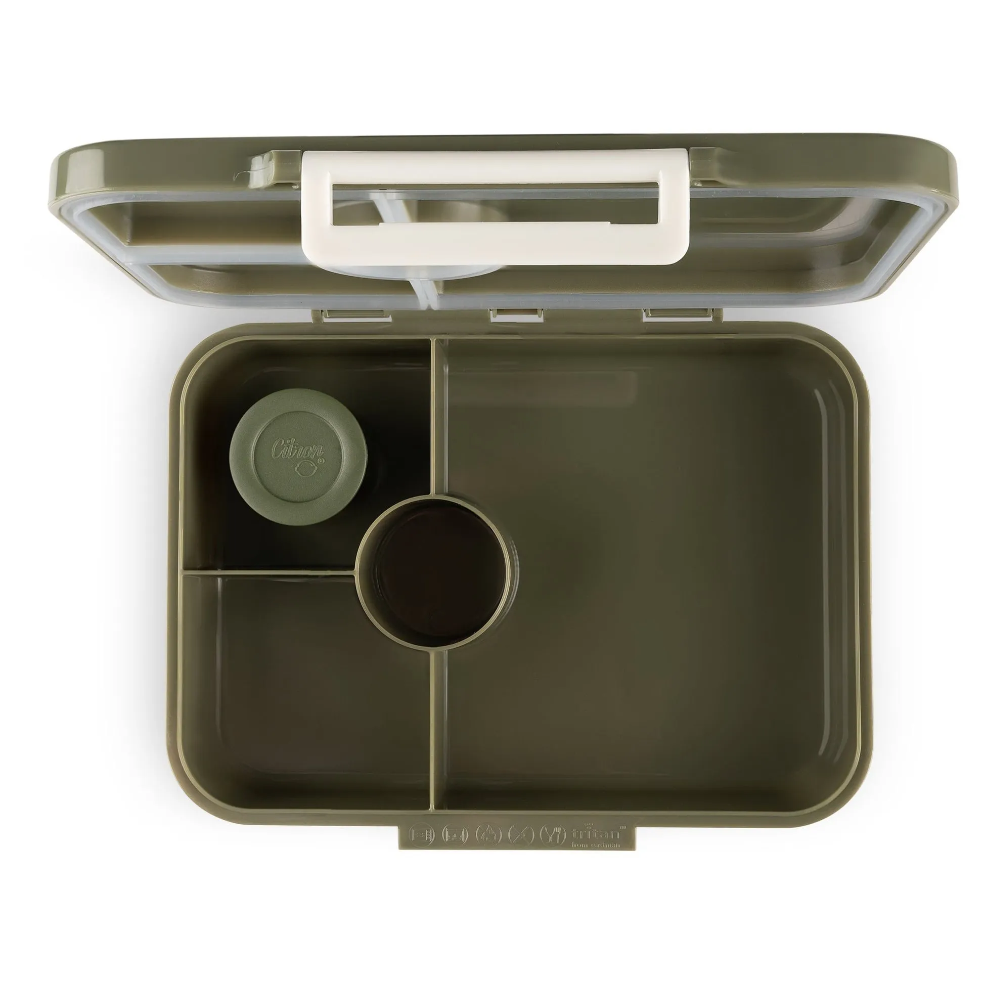 Citron Incredible Tritan Lunchbox with Saucer - Olive Green