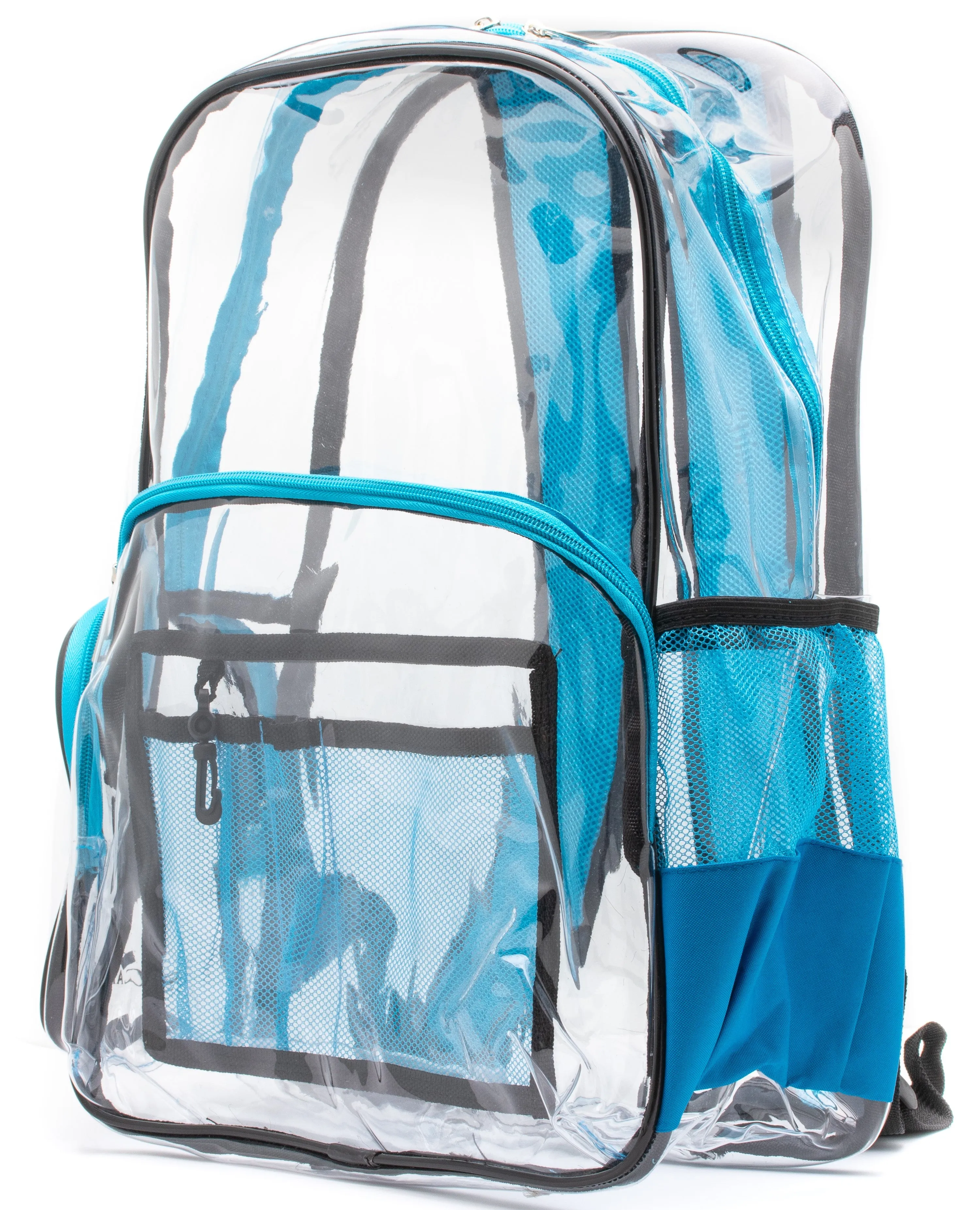 Clear Backpack - Blue and Black