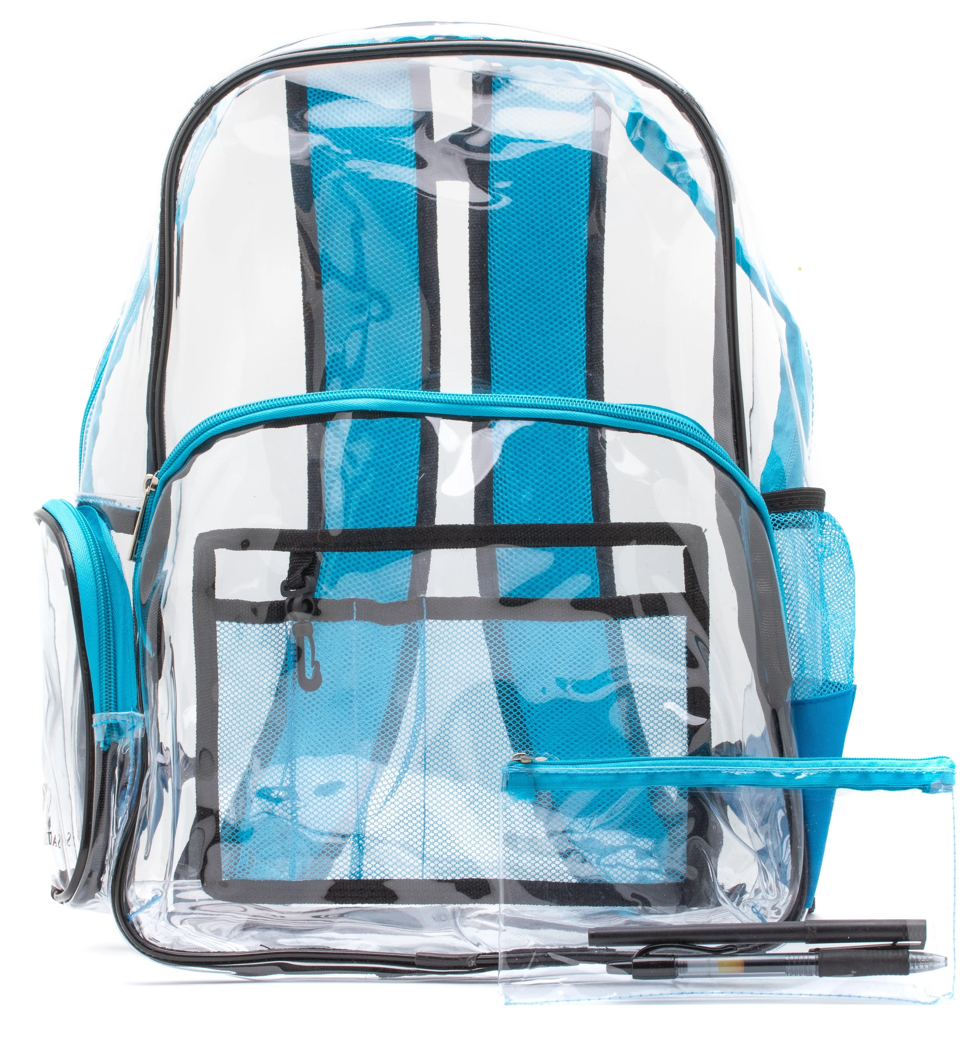 Clear Backpack - Blue and Black