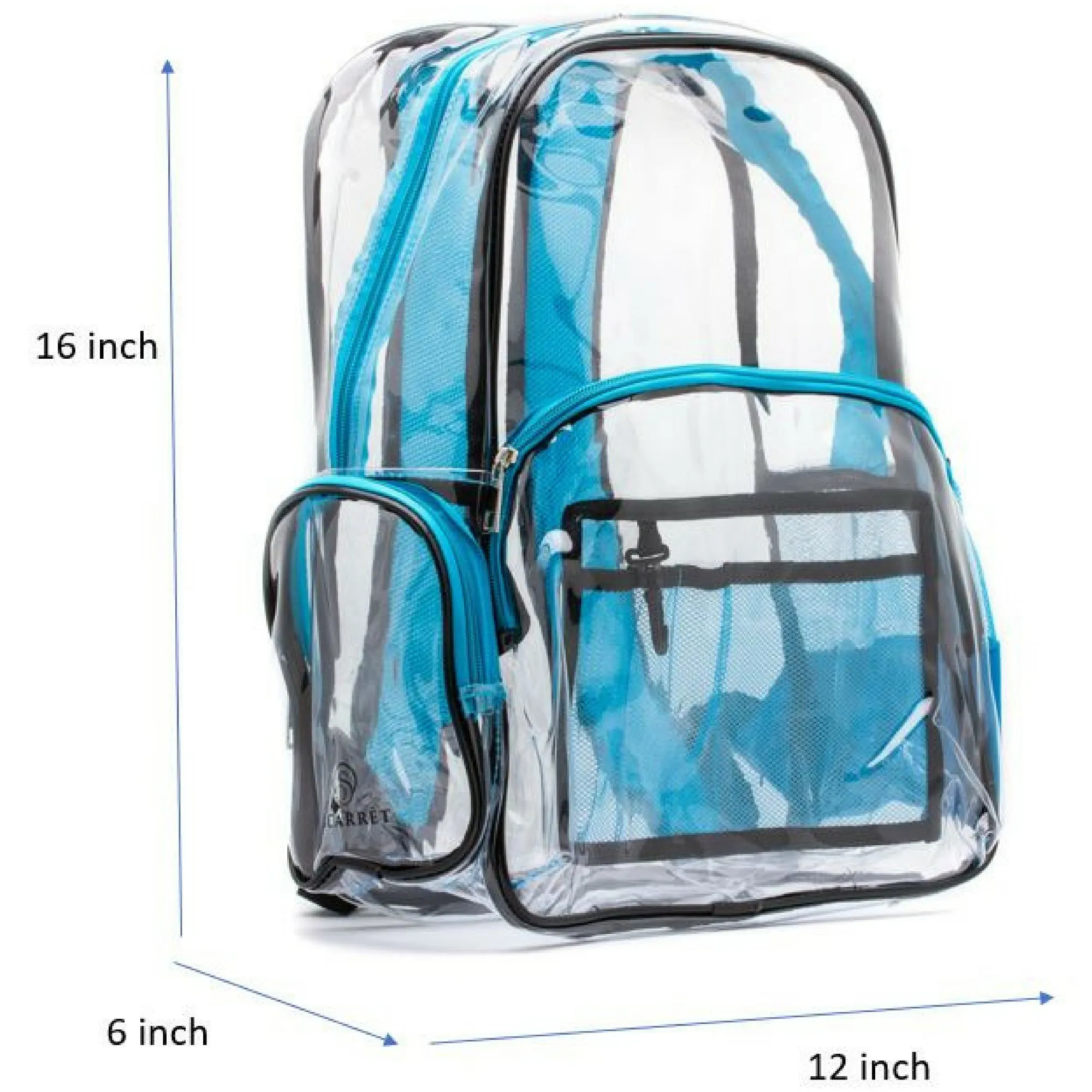 Clear Backpack - Blue and Black