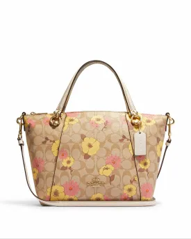 Coach Kacey Satchel In Signature Canvas With Floral Cluster Print