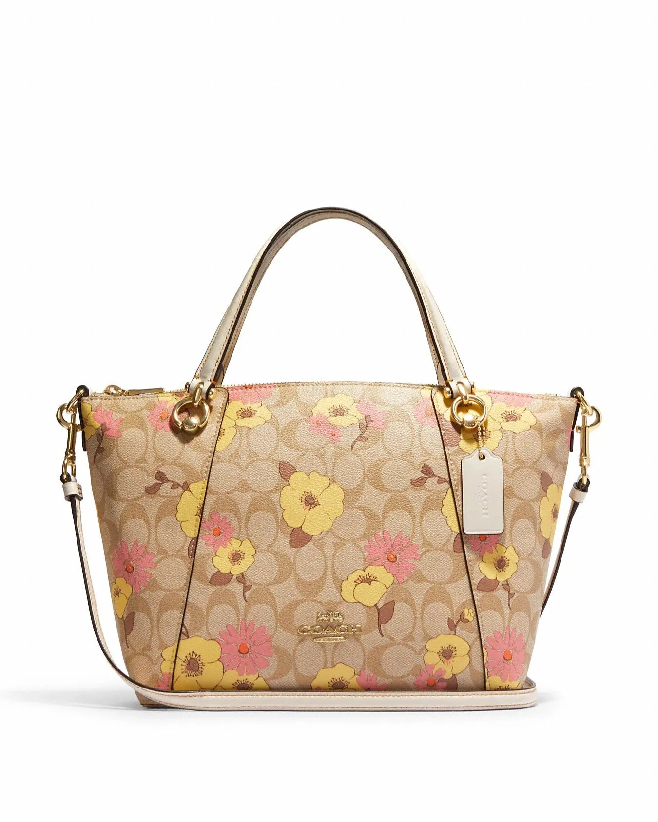 Coach Kacey Satchel In Signature Canvas With Floral Cluster Print