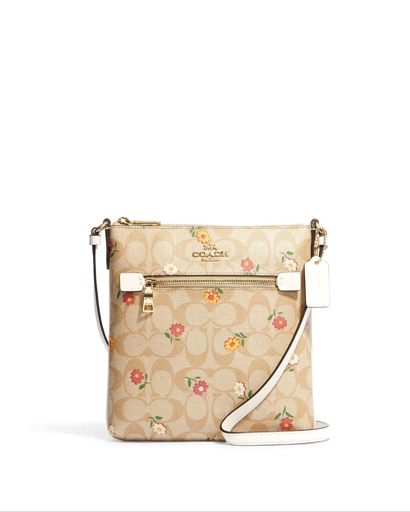 Coach Mini Rowan File Bag In Signature Canvas With Nostalgic Ditsy Print