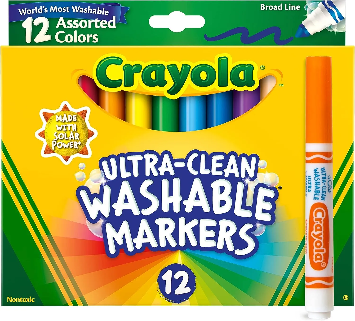 Crayola Broad Line Markers (12ct), Washable Markers for Kids, Classroom Supplies  for Teachers, Kids Back to School Supplies, 3 