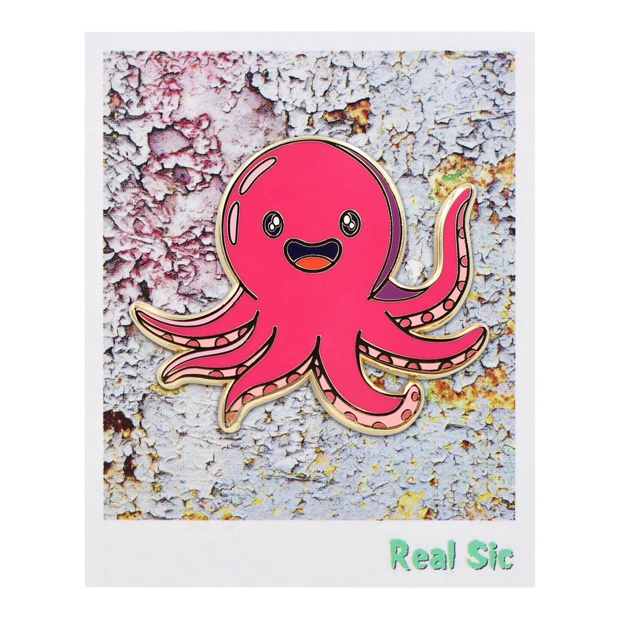 Cute Animal Enamel Pin Lapel Pins - Pink Octopus