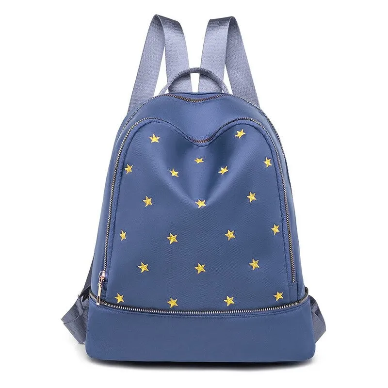 Designer Star Embroidery Ladies Backpack