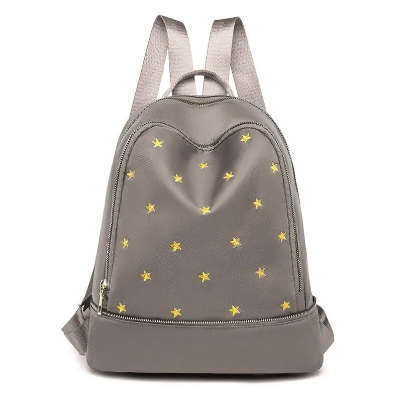 Designer Star Embroidery Ladies Backpack