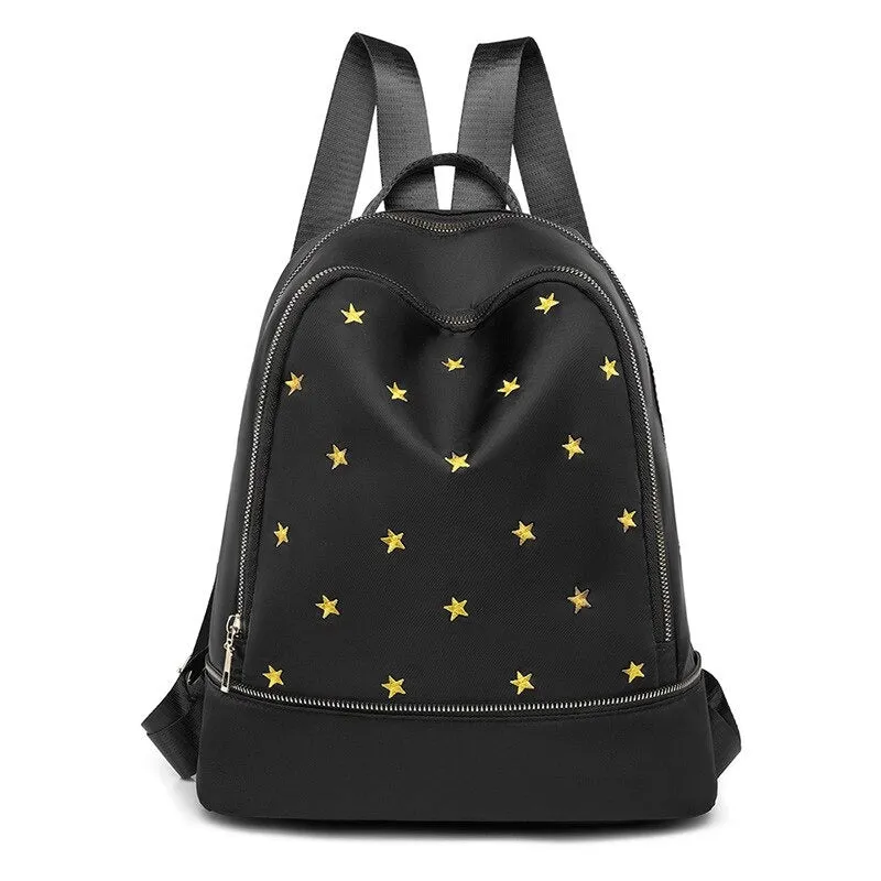 Designer Star Embroidery Ladies Backpack