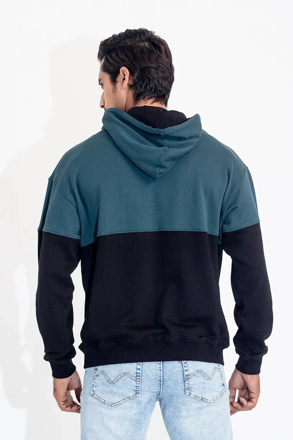 Drop Shoulder Embroidered Hoodie