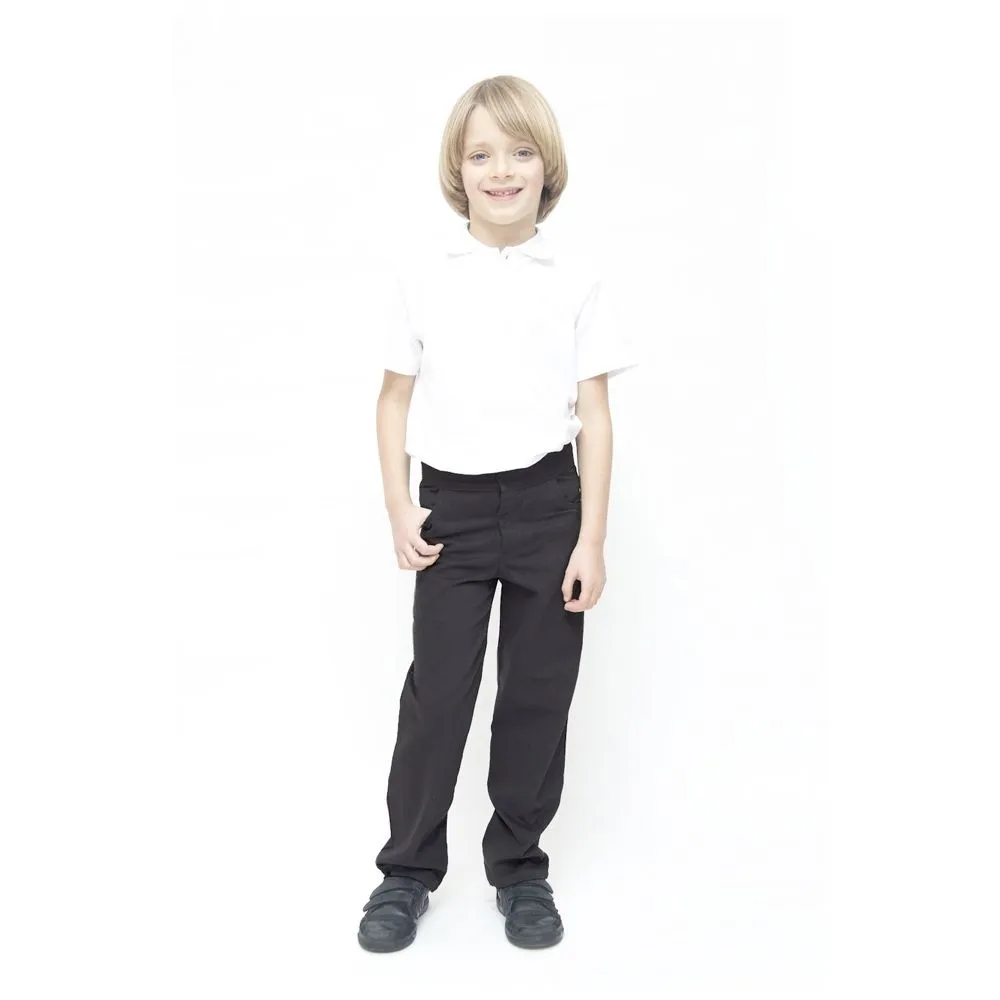 Eco Outfitters Organic Cotton Boys Slim Fit School Trousers - Charcoal