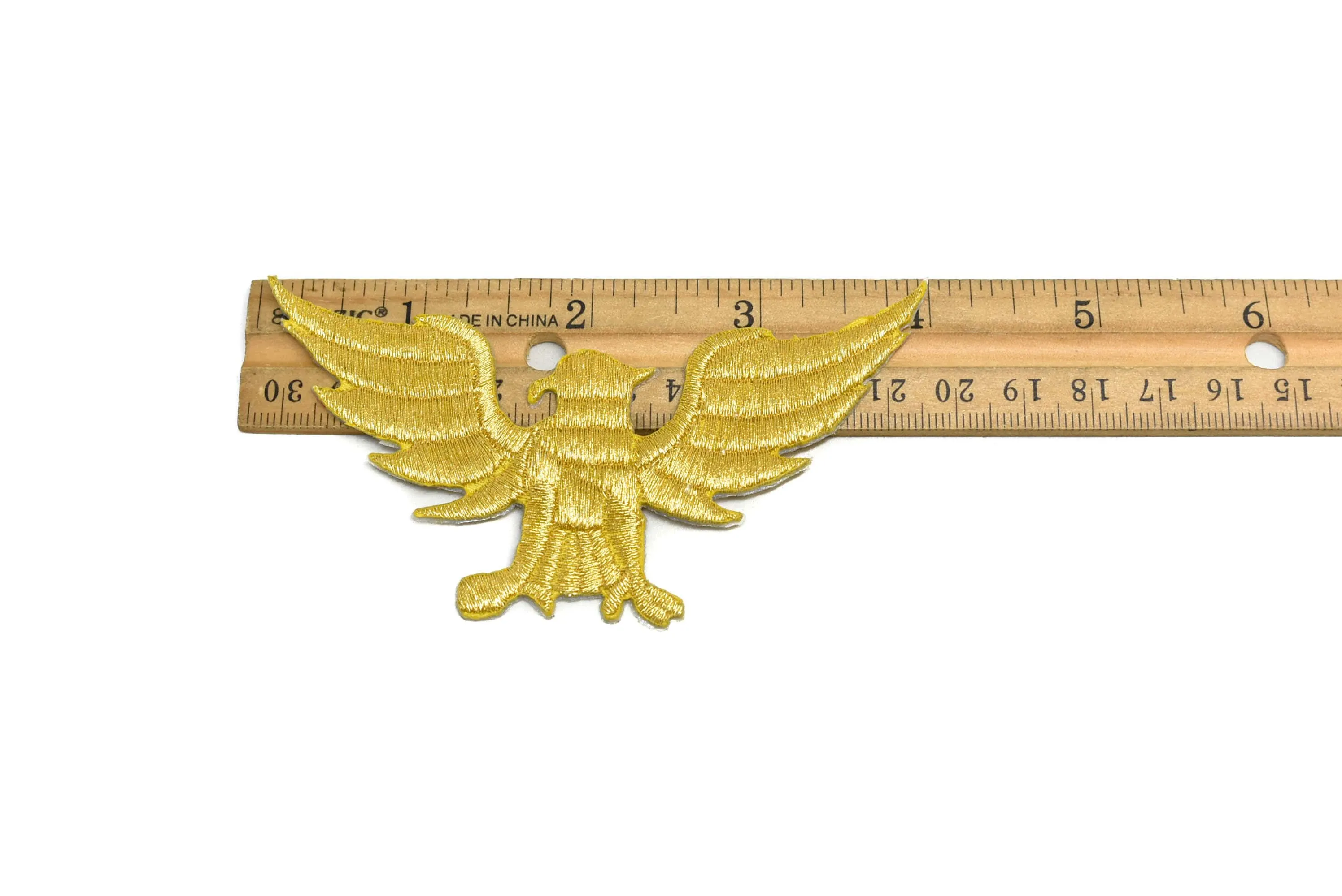 Embroidered Gold Eagle Iron-On Patch