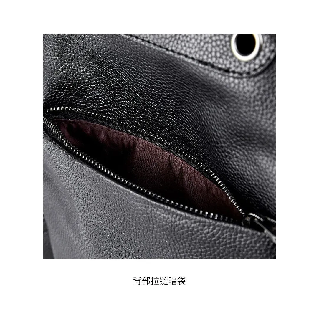 ExoticLuxe Leather Zipper Shoulder Backpack