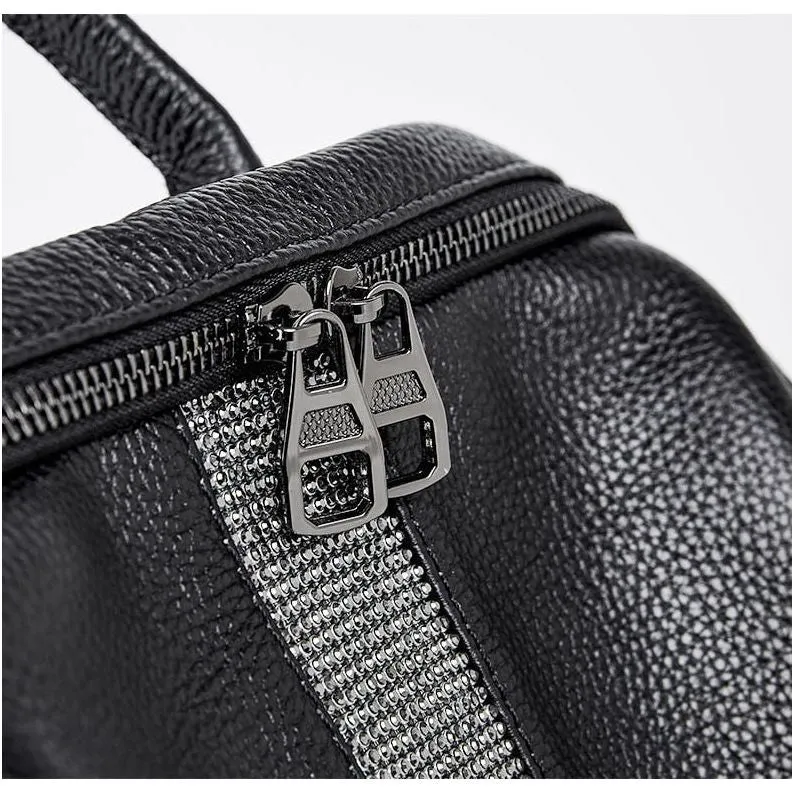 ExoticLuxe Leather Zipper Shoulder Backpack