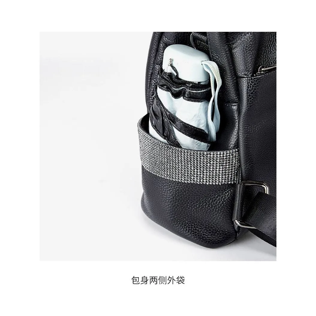 ExoticLuxe Leather Zipper Shoulder Backpack