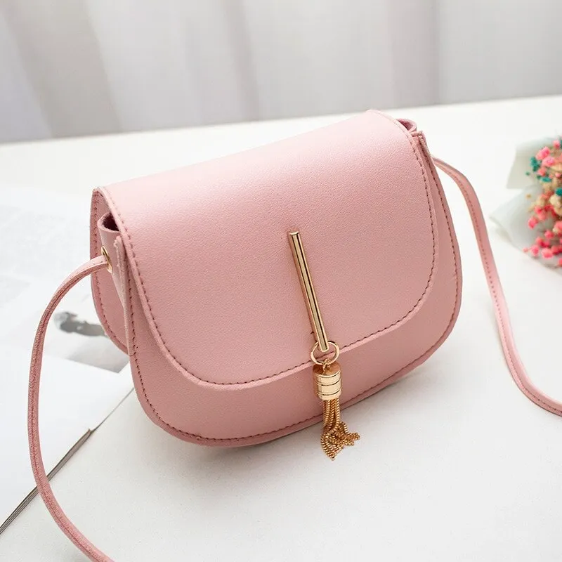 Fashion Tassel Women Crossbody Bag PU Leather Small Flap Messenger Bag For Ladies Sling Bag Mobile Phone Wallet Handbags New