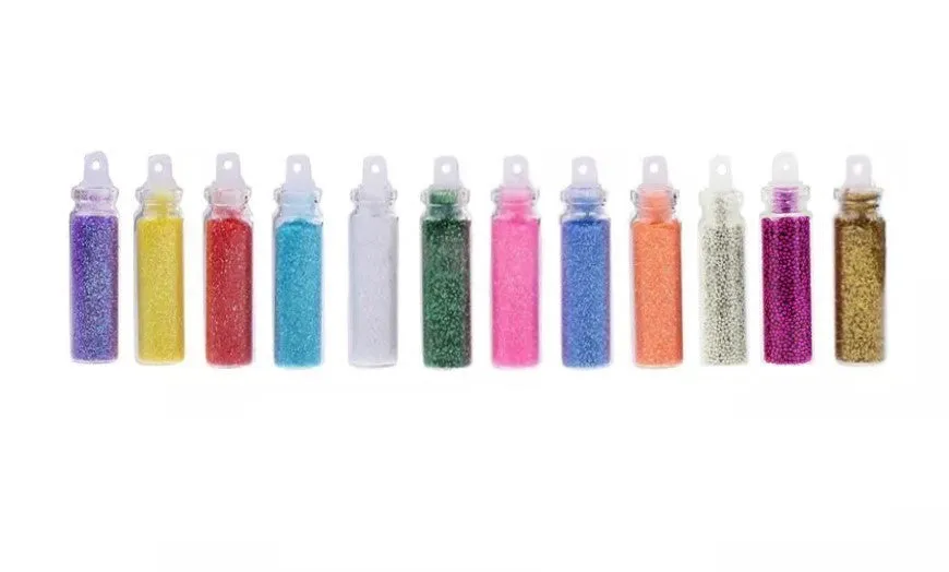 Glamza 12 Mini Glitter Bottles – Perfect for Arts, Crafts, Makeup & School Projects