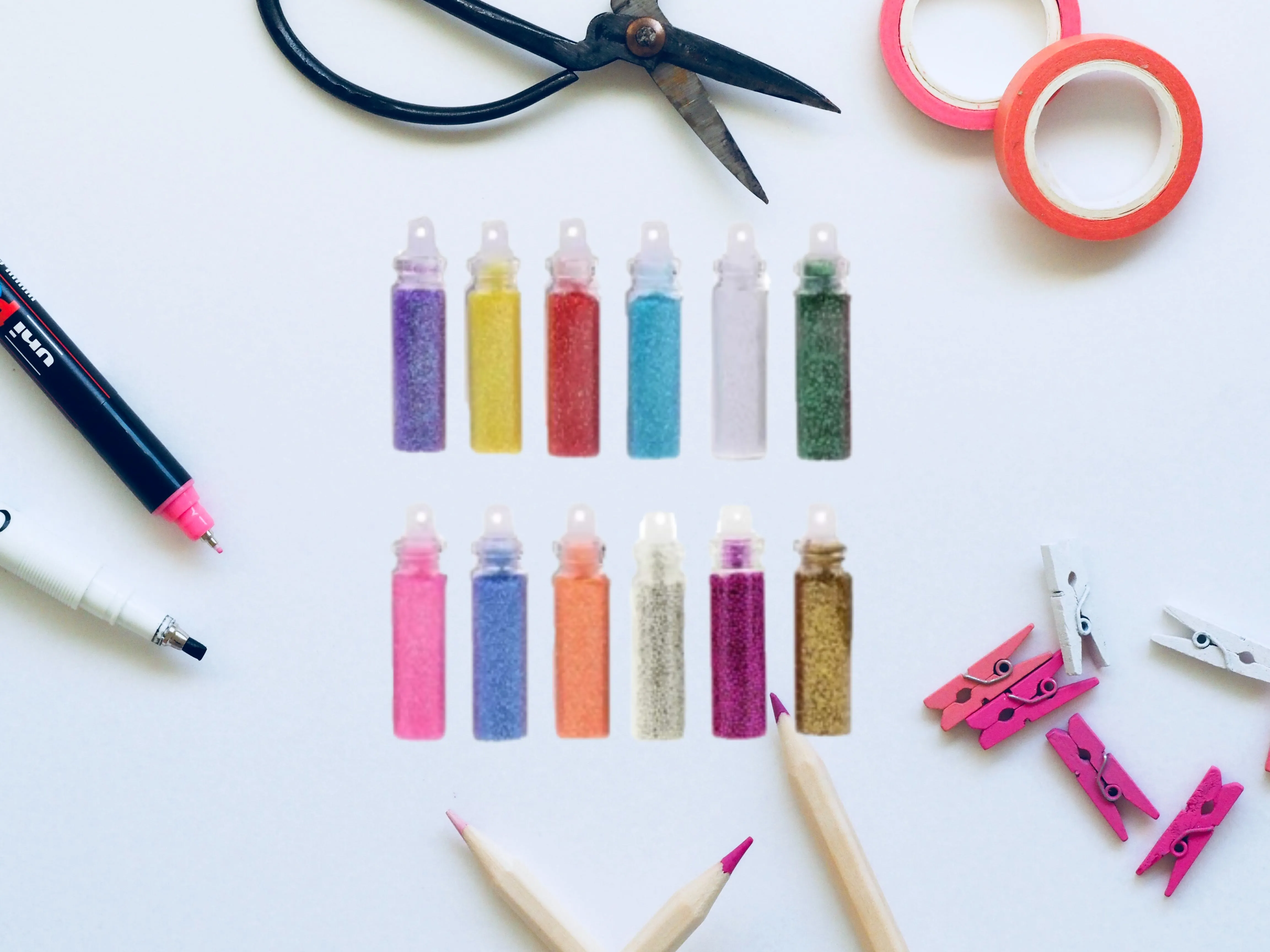 Glamza 12 Mini Glitter Bottles – Perfect for Arts, Crafts, Makeup & School Projects