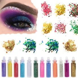 Glamza 12 Mini Glitter Bottles – Perfect for Arts, Crafts, Makeup & School Projects