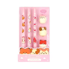 Hello Anirollz 0.5mm Gel Pen Pink Set