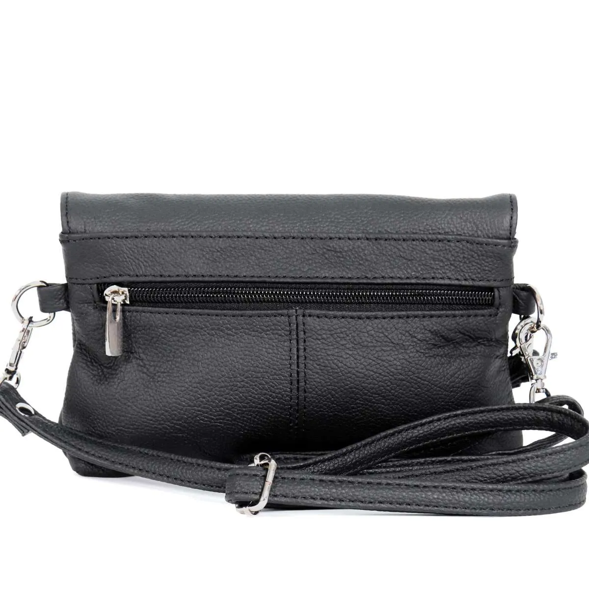 Hot Leathers Black Crossbody Organizer Leather Purse PUA1182