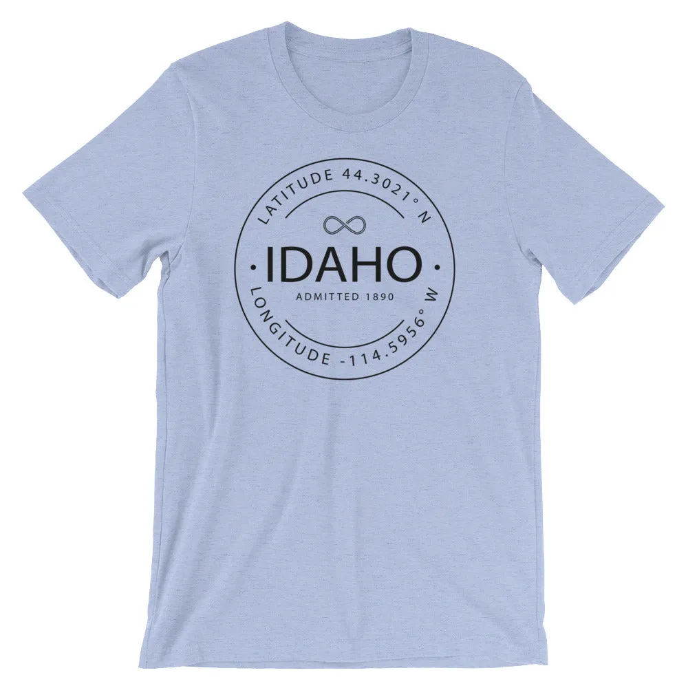 Idaho - Short-Sleeve Unisex T-Shirt - Latitude & Longitude