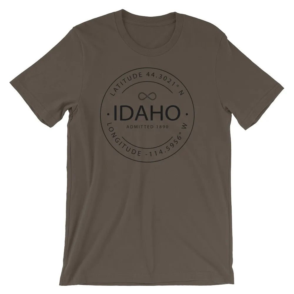 Idaho - Short-Sleeve Unisex T-Shirt - Latitude & Longitude