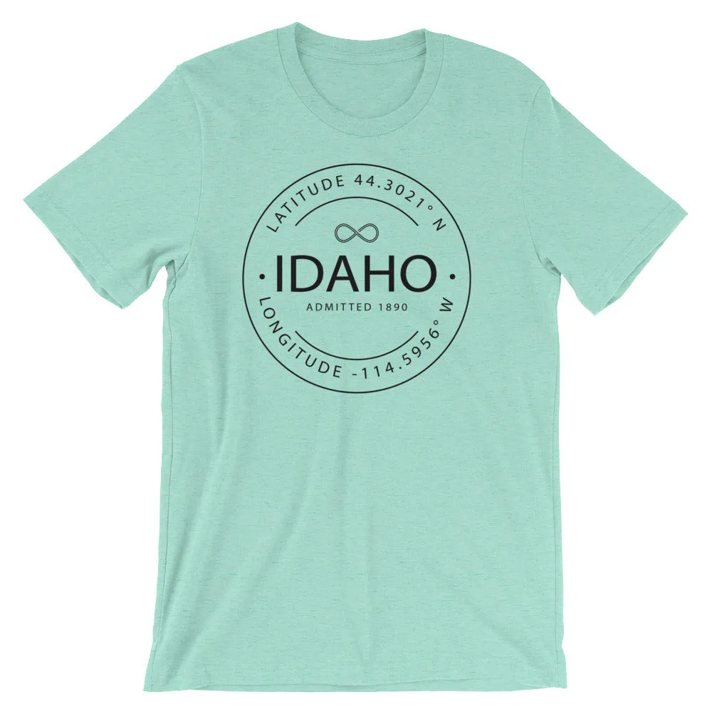 Idaho - Short-Sleeve Unisex T-Shirt - Latitude & Longitude