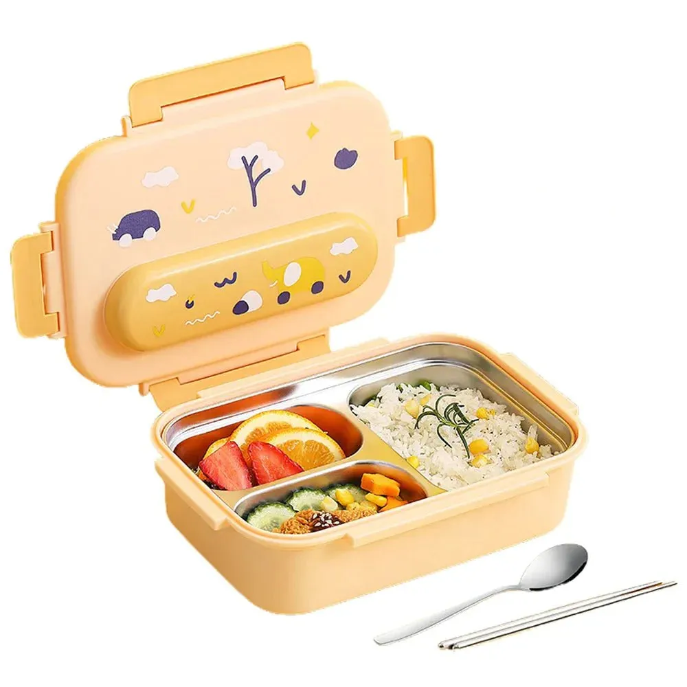 Insulated Astronaut Themed Lunch Box with Lunch Box Cover (Yellow)