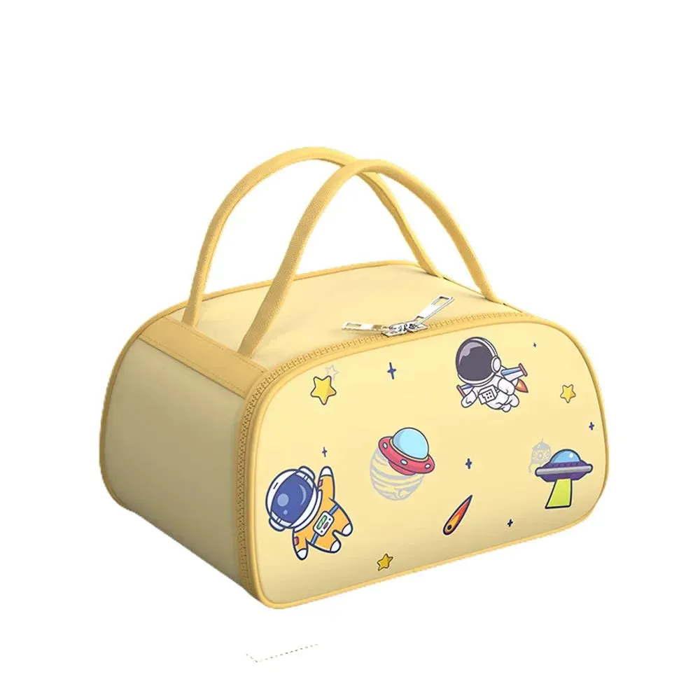 Insulated Astronaut Themed Lunch Box with Lunch Box Cover (Yellow)