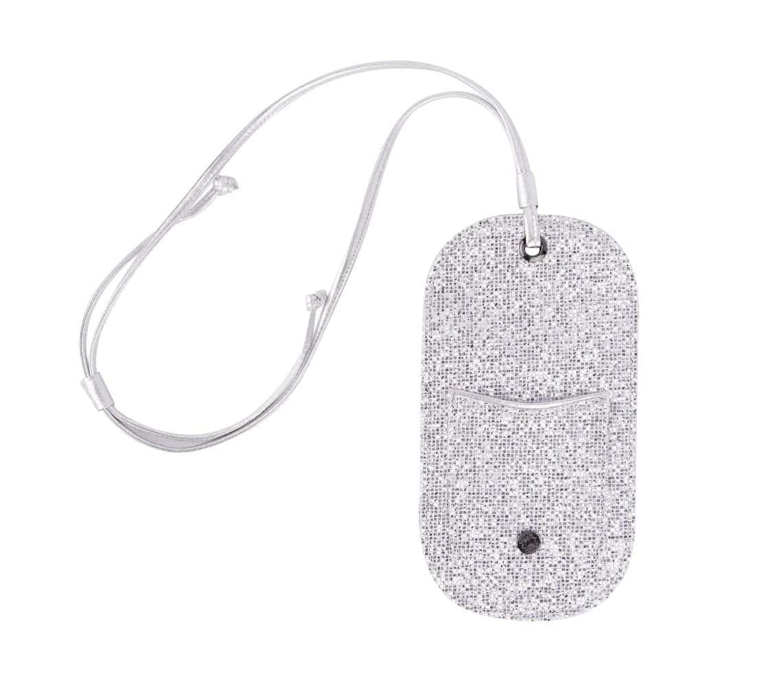 Lap Glitter Mobile Pouch Silver