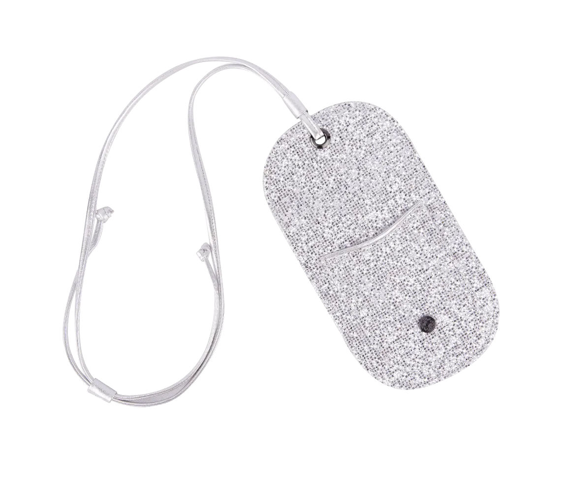 Lap Glitter Mobile Pouch Silver