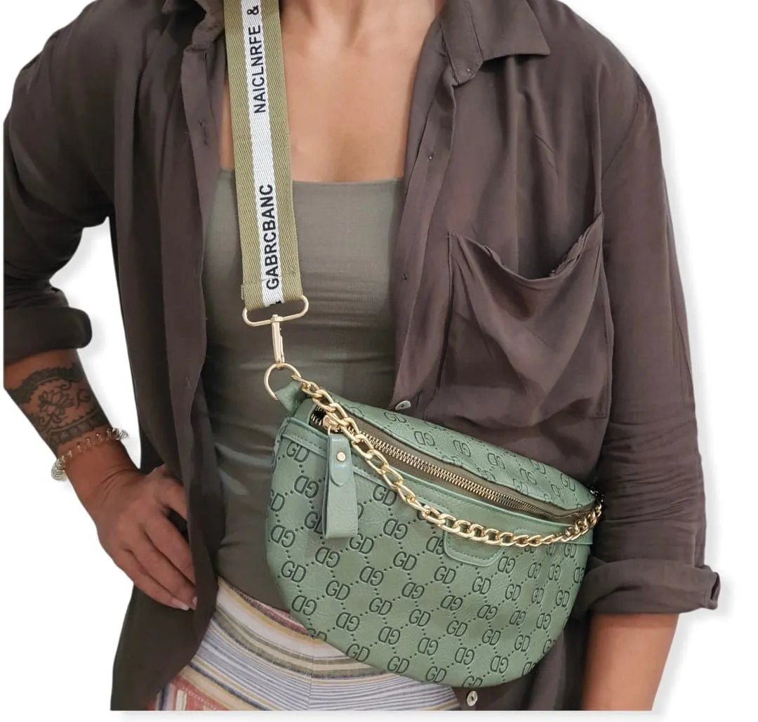 Light Green leather cross bag