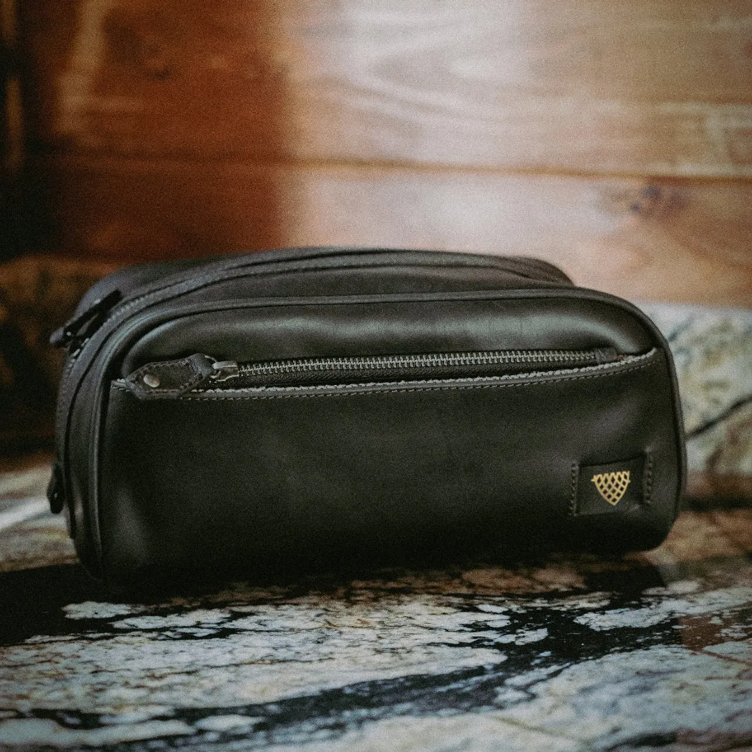 Limited Edition Jefferson Leather Dopp Kit | Black