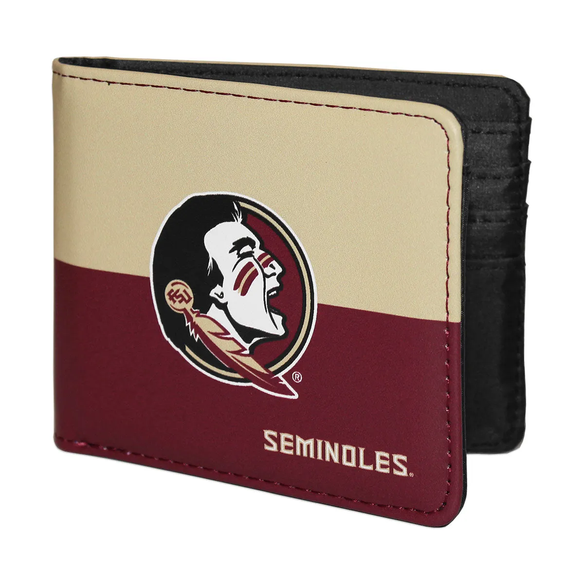 Little Earth Seminole Logo/Seminoles Bi-Fold Wallet - Garnet/Gold