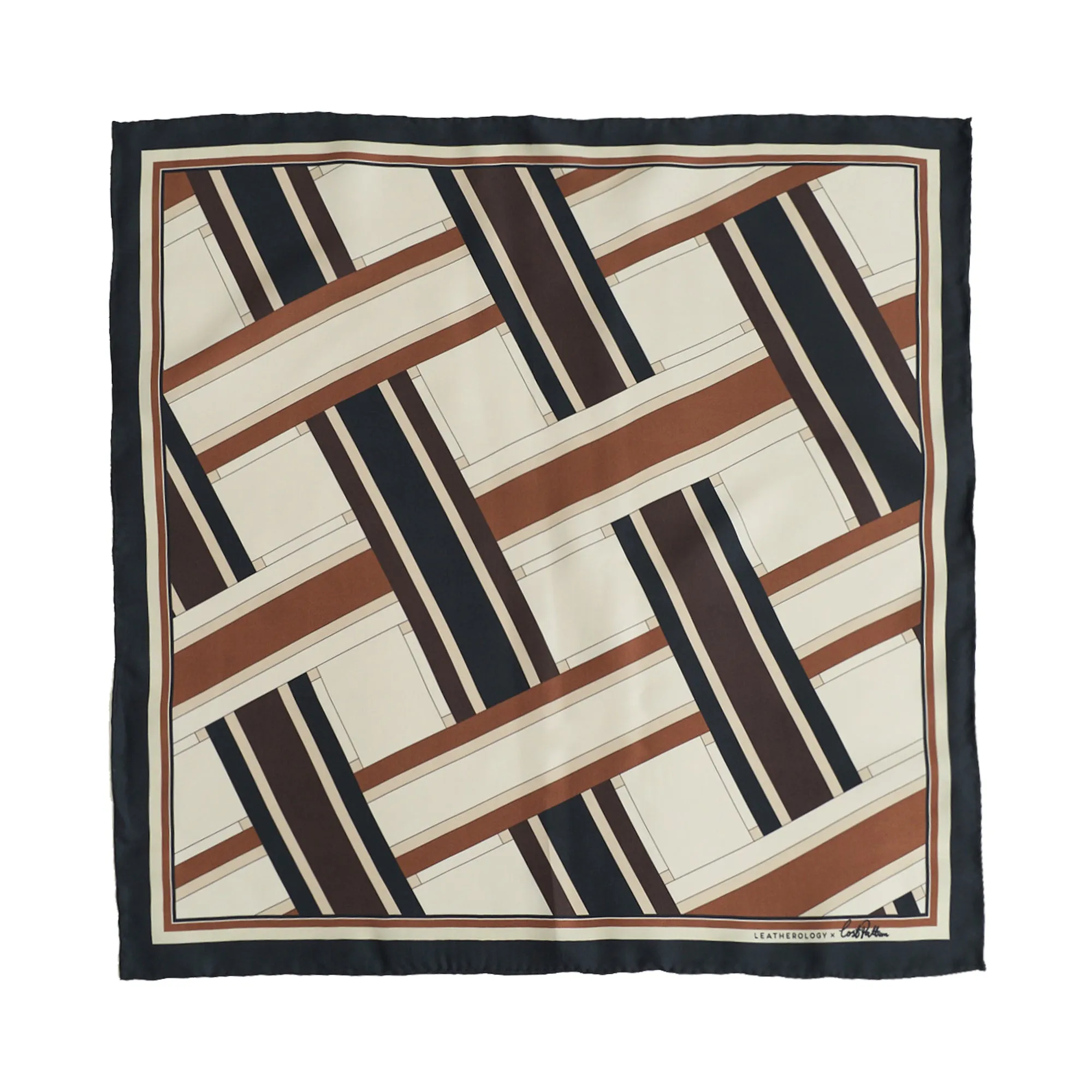 Lost Pattern x Leatherology Silk Square Scarf - Neutral