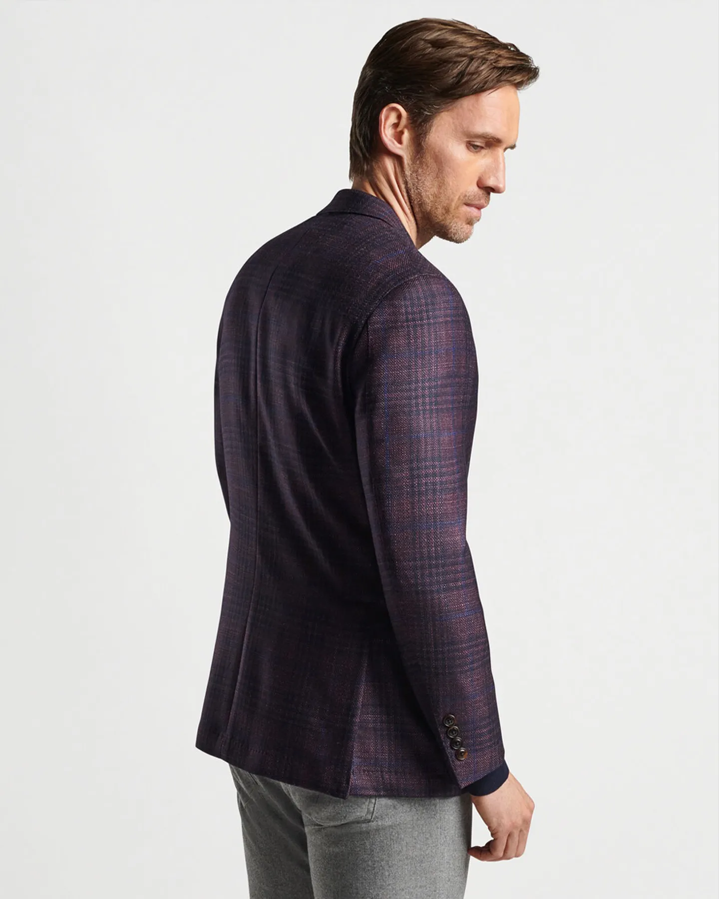 LUTON PLAID SOFT JACKET - MERLOT