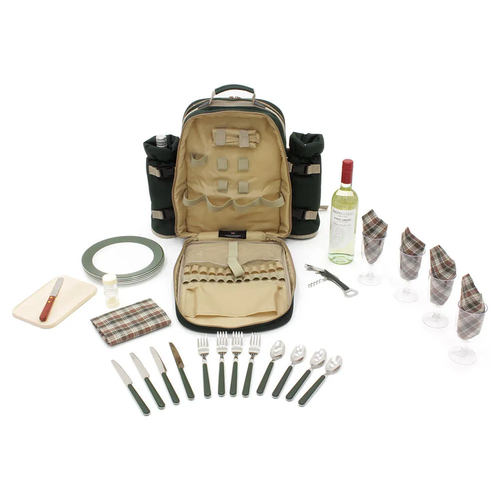 Luxury Picnic Backpack Hamper for Four People