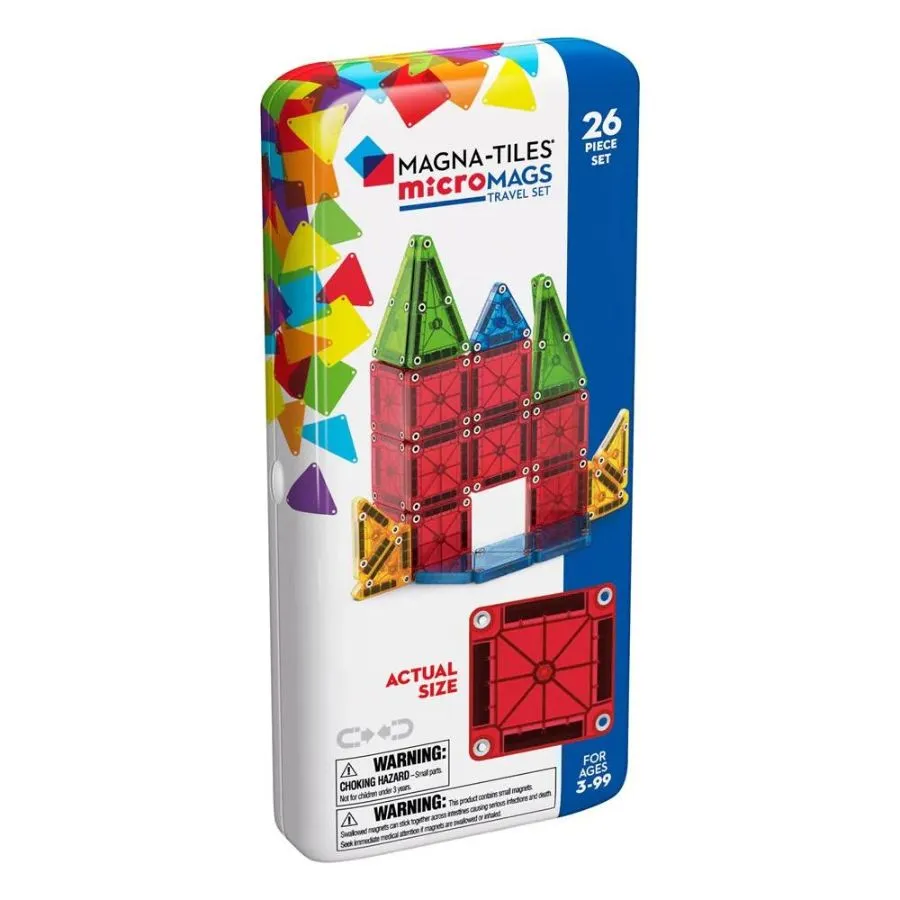 Magna-Tiles - microMAGS Travel Set, 26-Piece Magnetic Construction Set